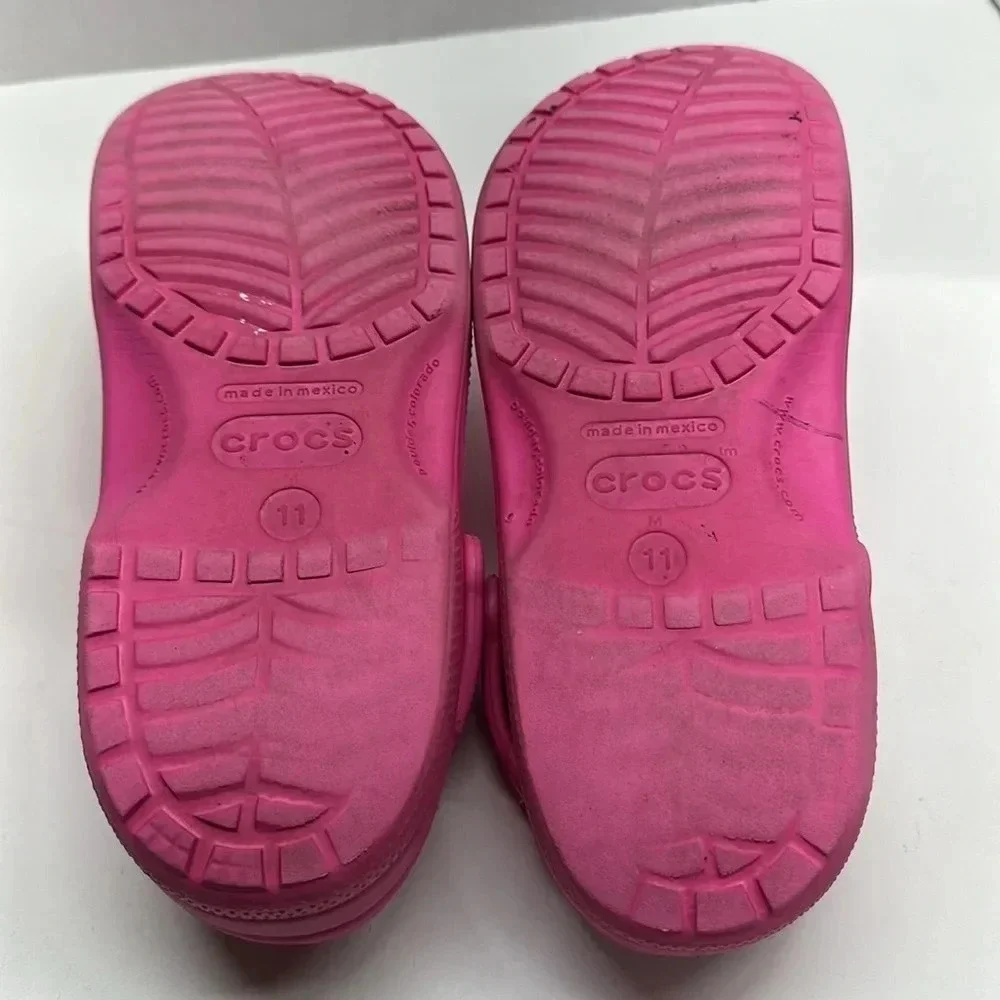 Crocs Slip On Mules Classic Shoes Sandals Rubber Hot Pink Men's Size 11